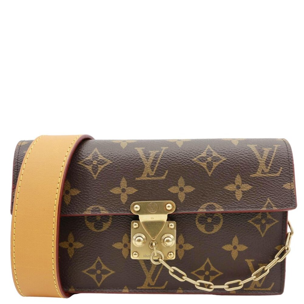 Louis Vuitton  S Lock Monogram Canvas Belt Pouch Brown